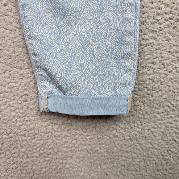 NYDJ Rachel Roll Cuff Ankle Jeans Women’s 6 Blue Paisley Print Mid Rise - Picture 7 of 15